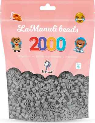 Produktbild von La Manuli 2000 Midi Bügelperlen Grau Ø 5 mm Perlen Steckperlen Beads