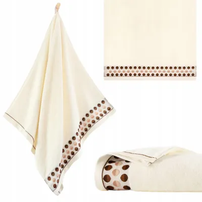 Productafbeelding van Handdoek - 100% katoen - 450 g/m² - 50x90 cm - Extra absorberend - Crème kleur - Hoge kwaliteit - ZEN2