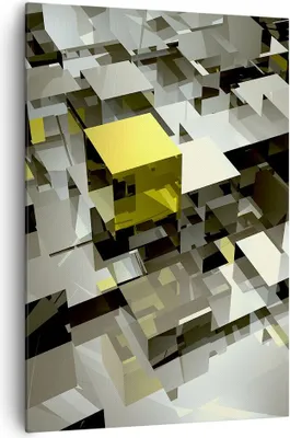 Produktbild von Bild auf Leinwand - Leinwandbild - Einteilig - Architektur Blöcke Design geometrisch - 70x100cm - Wand Bild - Wandbilder - Leinwanddruck - Wanddekoration - Leinwand bilder - Wandbild - PA70x100-2169