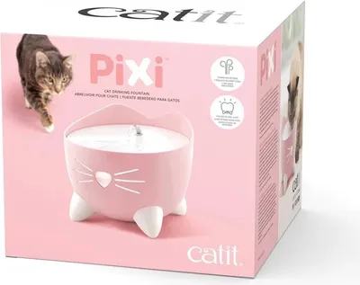 Zdjęcie produktu dla Pixi Fountain | Fontanna dla kota | jasnoróżowa | 2,5l,  22x22x19,5 cm
