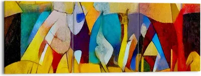 Produktbild von Bild auf Leinwand - Leinwandbild - Abstraktion modern - 150x50cm - Wand Bild - Wanddeko - Leinwanddruck - Bilder - Kunstdruck - Wanddekoration - Leinwand bilder - Wandkunst - CA150x50-3455
