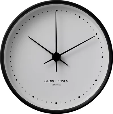 Produktbild von Georg Jensen - KOPPEL Wanduhr 22 cm, schwarz mit weißem Ziffernblatt
