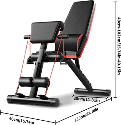 Produktbild von Klappbare Hantelbank - 6-in-1 Trainingsbank - Multifunktion - Krafttraining - Hüfte/Ganzkörper - Heimtraining - Gewicht 10–15 kg - Schwarz
