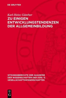 Produktbild von Zu einigen Entwicklungstendenzen der Allgemeinbildung