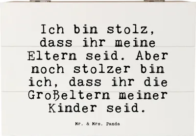 Produktbild von Mr. & Mrs. Panda Kiste Ich bin stolz, dass... 22 x 15 cm - Weiß - Geschenk, Enkel Geburt, Oma Opa, Sprüche, Geschenkbox, schatztruhe, stolz, Box, holz, fotobox