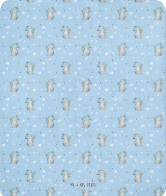 Produktbild von Mr. & Mrs. Panda Couchdecke Elefant Seifenblasen 130 x 155 cm - Blau - Geschenk, Elefanten, Heimat, Decke, Tagesdecke, Liebe, Wärmedecke, Liebesspruch, Kuscheldecke