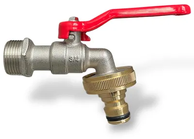 Produktbild von Kugelauslaufhahn Wasserhahn Auslaufhahn Steckkupplung Messing Rot 3/4 Zoll