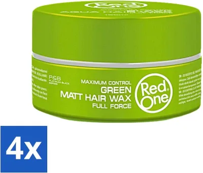 Image de Red One - Cire pour les cheveux - Vert - Cire gel pour les cheveux Aqua - Pour un coiffage ferme & un soin - 150 ml - Pack avantage - 4 pièces