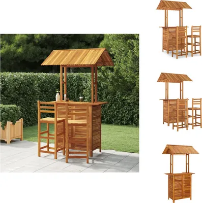 Produktbild von vidaXL 3-tlg. Gartenbar-Set Massivholz Akazie -  Gartenmöbel-Sets