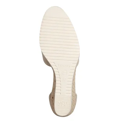 Produktbild von Tamaris Damen Pumps Espadrille Leder Keil Sandale Fesselriemen 1-22309-42, Größe:37 EU, Farbe:Beige