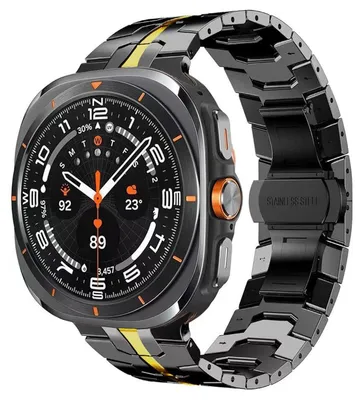 Image de Pour Samsung Galaxy Watch 8 / 8 Classic bracelet en alliage de titane avec fermoir papillon noir / or