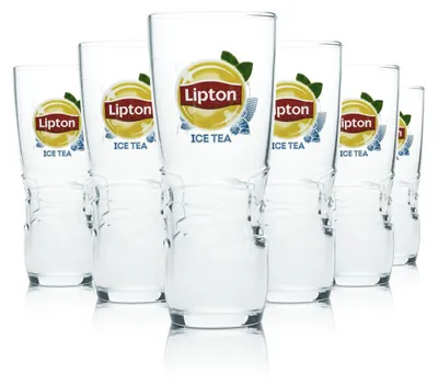 Produktbild von 6x Lipton Eistee Glas 0,3l Becher Kontur Longdrink Cocktail Gläser Gastro Bar