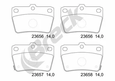 Produktbild von BRECK Bremsbeläge Satz Hinten Bremsklötze für TOYOTA RAV 4 II (CLA2, XA2, ZCA2, ACA2) 23656 00 702 10