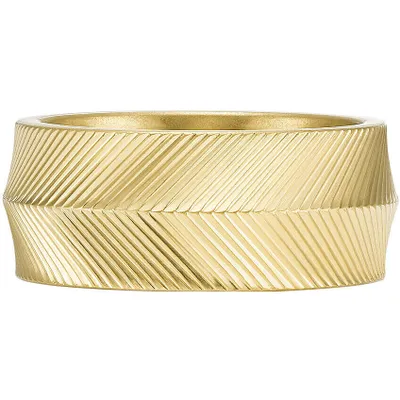 Produktbild von Fossil Herrenring Harlow Linear Texture aus Edelstahl, IP Gold