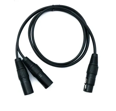 Produktbild von SYSTEM-S Audio XLR Kabel 100 cm 3 polig 2x Stecker zu Buchse Adapter in Schwarz