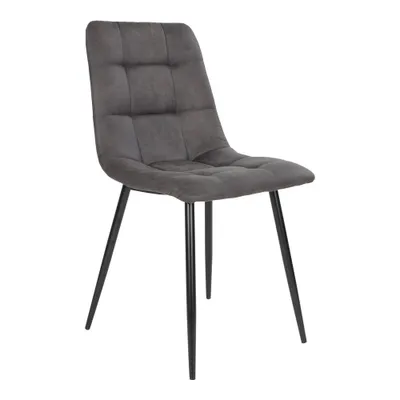 Immagine prodotto di Sedia da pranzo centrale in grigio scuro con gambe nere.
