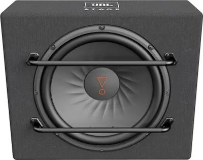 A front view of a JBL Stage 1200S closed enclosure subwoofer.