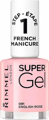 Produktbild von Rimmel Super Gel French Manicure, 12 ml, Pink, English Rose, Färbung, Pinsel, BUTYL ACETATE, ETHYL ACETATE, NITROCELLULOSE, ACETYL TRIBUTYL CITRATE, ISOPROPYL ALCOHOL,...