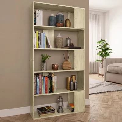 Obrázok produktu pre vidaXL Regál/rozdeľovač izieb Sonoma dub 80x24x159 cm Materiál na báze dreva - Regál na knihy - Regály na knihy - Police na knihy