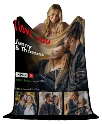 Obrázek produktu pro Solidchoice – Personalizovaná deka s fotkami, s motivem vytvořeným z 4 fotografií – Měkká deka o rozměrech 150 x 200 cm