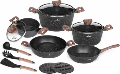 Produktbild von ZILNER 15-Teiliges Antihaftbeschichtet Kochtopfset Topfset Geshirrset Forest Zl-8518
