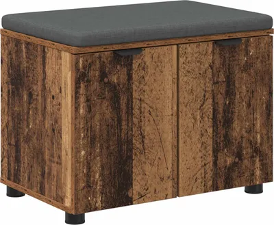 Obrázok produktu pre vidaXL Lavica do predsiene s vankúšom s úložným priestorom z regenerovaného dreva 60 x 38 x 46 cm