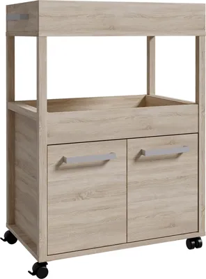 Produktbild von Servierwagen >Home Bar< auf Rollen, in Sonoma Eiche Nachbildung- 60x88,5x40cm (BxHxT)