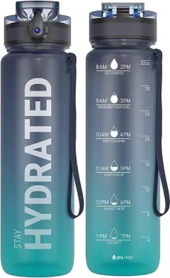 Produktbild von Sportflasche, BPA-freie Tritan-Flasche, 1 Liter, 500 ml, 750 ml, leckgeschützt, für Fahrrad, Camping, Yoga, Fitness, 1 Flasche
