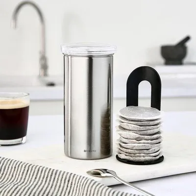 Produktbild von Famanu Vorratsbehälter mit transparentem Deckel für 18 Kaffeepads - Aufbewahrungslösung für Kaffeepads