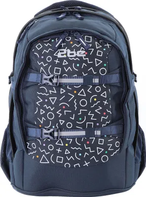 Produktbild von 2Be Schulrucksack mit reflektierenden Elementen blau-weiss One Size