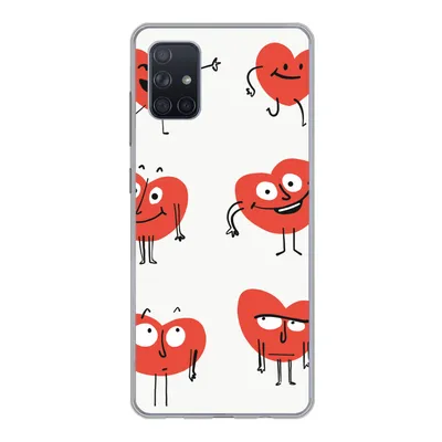 Produktbild von MuchoWow® Handyhülle Schutzhülle Hülle für Samsung Galaxy A71 Eine Illustration von neun Herzen mit Emotionen Silikon Softcase Handy Hülle - Kartenbesitzer