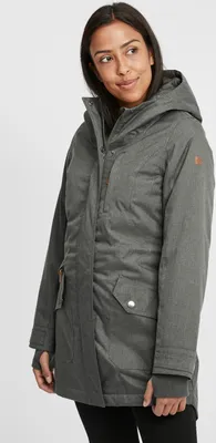 Produktbild von OXMO OXBella Damen Parka Übergangsmantel Lange Jacke mit Kapuze Pattentaschen Regular fit