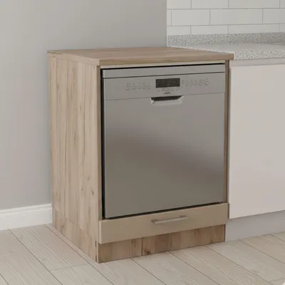 Immagine prodotto di Dmora Dispensa da Cucina Volvera 60x57x82h cm Marrone Rovere Nodi, un Cassetto 2 Ripiani