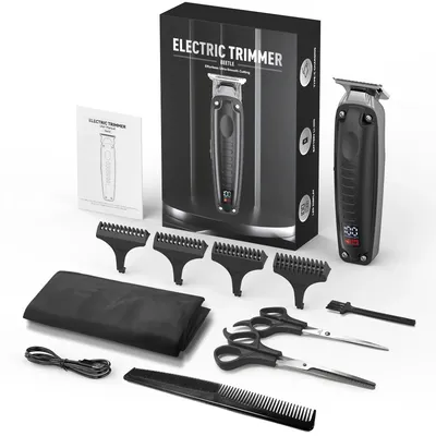 Produktbild von Professioneller Haarschneider - Kabelloser Barttrimmer - Wiederaufladbar - USB-C - 85 Minuten Laufzeit - Edelstahlklingen - Schwarz