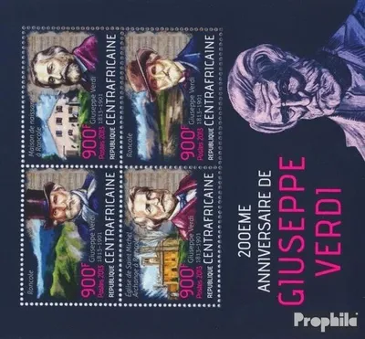 Produktbild von Briefmarken Zentralafrikanische Republik 2013 Mi 4326-4329 Kleinbogen (kompl. Ausgabe) postfrisch Giuseppe Verdi