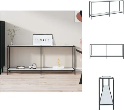 Obrázok produktu pre vidaXL Konzolový stolík biely 180x35x75,5 cm z tvrdeného skla - Bočné stolíky