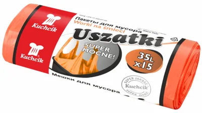 Produktbild von Müllsäcke mit Griffen, super stark, orange, 35L, 15 Stk. KUCHCIK