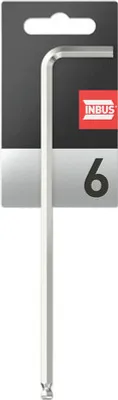 Produktbild von INBUS® 71543 Winkelschraubendreher (extra lang) 6mm, mit Kugelkopf — Germany