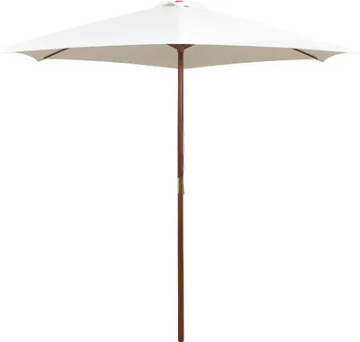 Produktbild von Sonnenschirm 270×270 cm Holzstange Cremeweiß