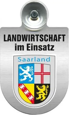 Produktbild von Einsatzschild für Windschutzscheibe incl. Saugnapf - Landwirtschaft im Einsatz - Wappen nach Wahl - 309460 Color - Region Saarland