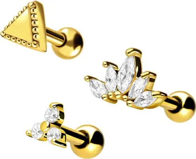 Produktbild von Ohrpiercing SET Chirurgenstahl Ohrpiercing MIX
