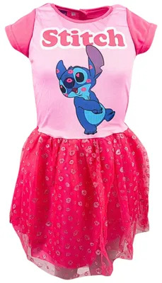 Produktbild von Sommerkleid mit Tüll Lilo & Stitch Dunkelpink 92-98 cm