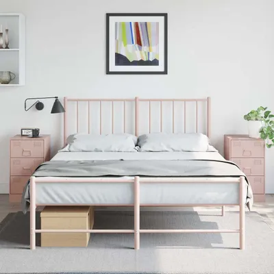 Obrázek produktu pro vidaXL Noční stolky 2 ks. Růžový 34,5x39x62 cm ocel