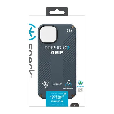 Zdjęcie produktu dla Etui Speck Presidio2 Grip na iPhone'a 14 - Hardcase Backcover Shockproof - Charcoal Grey