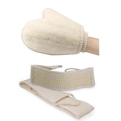 Immagine prodotto di Guanti Natural Luffa Luffa + Dorso Bagno Doccia Corpo Lavatrice Spazzola Peeling