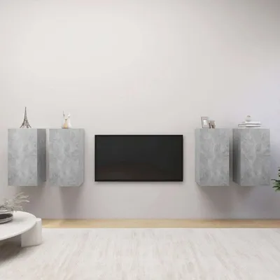 Produktbild von Möbel TV-Schränke 4 Stk. Betongrau 30,5x30x60 cm Holzwerkstoff - TV-Schränke 3079160