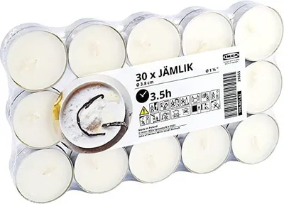 Produktbild von JÄMLIK IKEA Teelichter, duftend, Vanille/hellbeige, 30er Pack (Sinnlig Nachfolger)