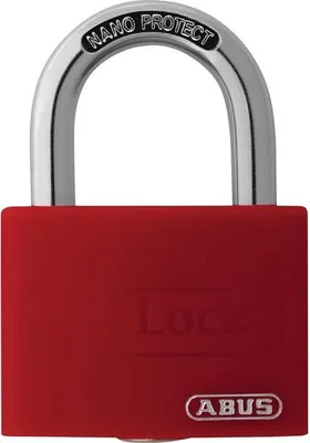 Image de Cadenas à cylindre T65AL/40 rouge brillant, corps de serrure L.43mm alu.brillant