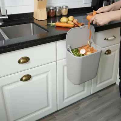 Produktbild von Hängender Küchenabfalleimer, 9 l, mit Klappdeckel