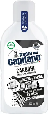 Produktbild von Pasta del Capitano Mundwasser mit Aktivkohle 400 ml